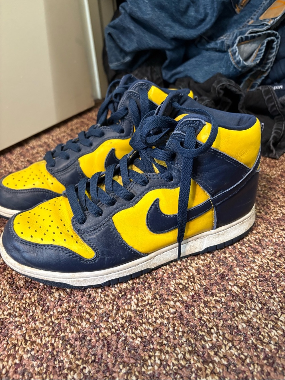 Jordan Women’s High-Top Sneakers in Navy and Yellow